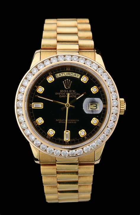 black and gold mens rolex|18k gold Rolex with diamonds.